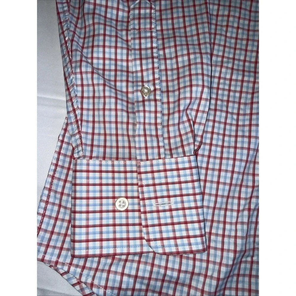 Peter Millar Summer Comfort Men's Medium Long Sleeve Plaid Button Up Collared